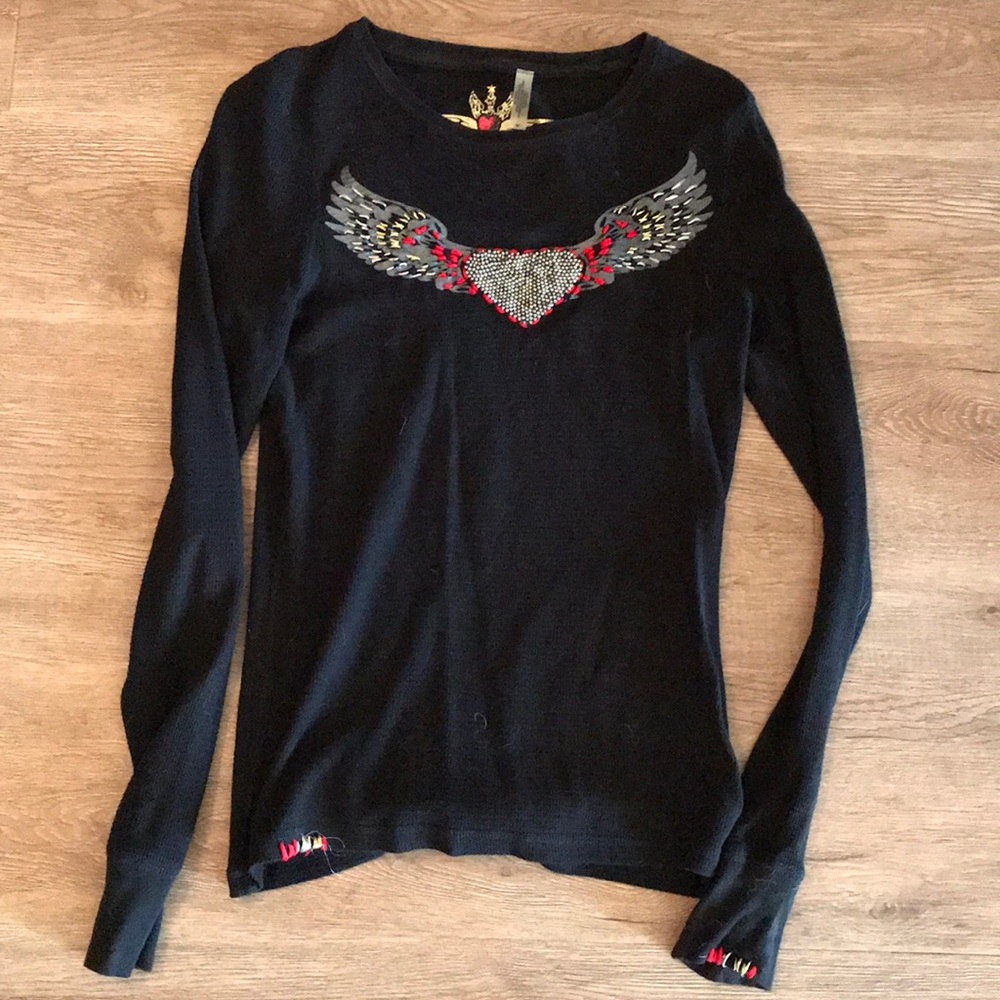 Twisted Heart Black long sleeve sweater